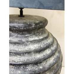 Lampa ceramiczna prążkowana Rustykalna z abażurem 92cm